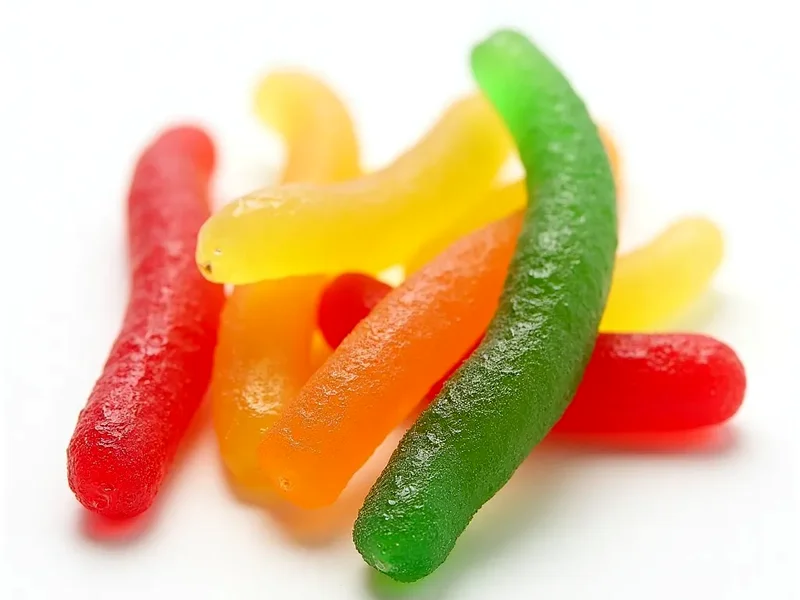 Fun shaped gummy worms in bright colors